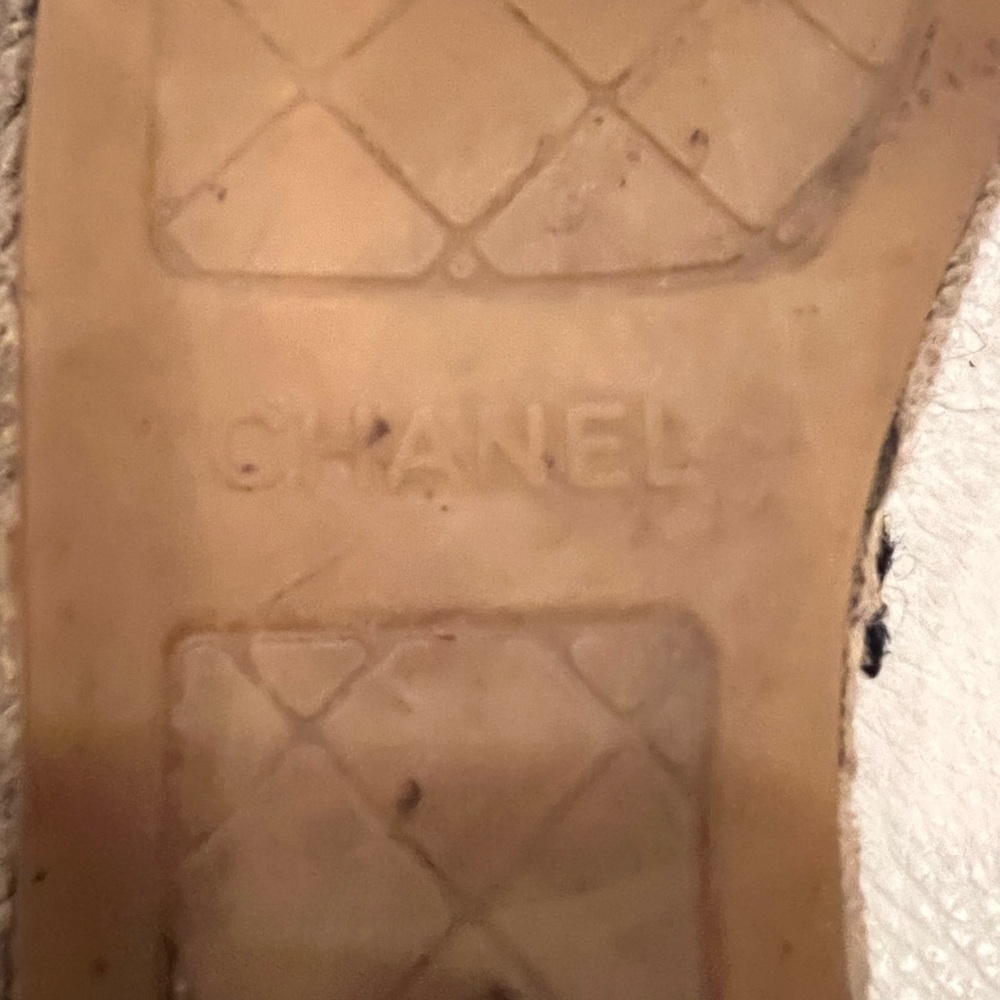 CHANEL Espadrilles Tweed and Velvet Grey/Black size 35 - Picture 8 of 12